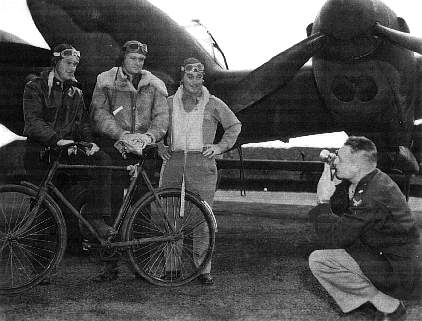 Col. Russell takes a picture of three other pilots.